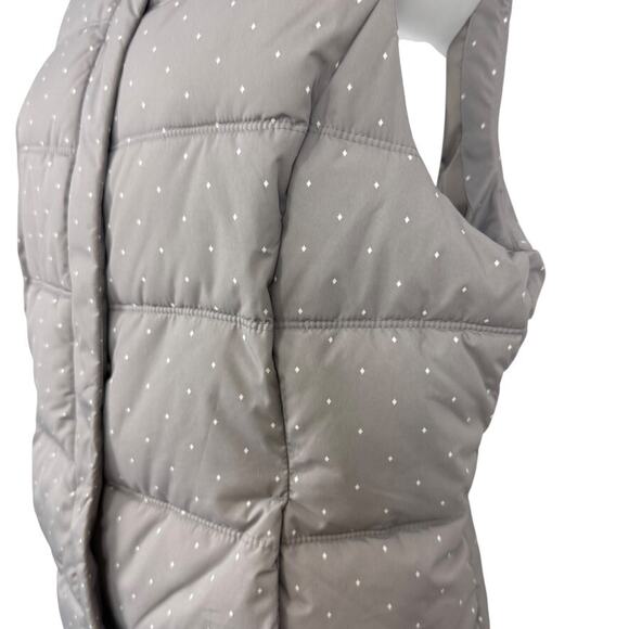 Gap Puffer Quilted Womens Vest Jacket Gray White Polka Dot Sleeveless Coat sz M - Picture 8 of 16